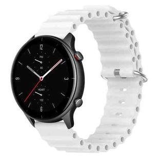 For Amazfit GTR 2e 22mm Ocean Style Silicone Solid Color Watch Band(White)
