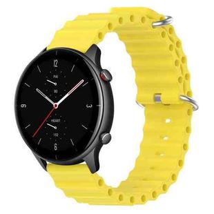 For Amazfit GTR 2e 22mm Ocean Style Silicone Solid Color Watch Band(Yellow)