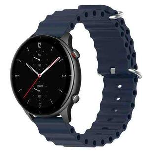 For Amazfit GTR 2e 22mm Ocean Style Silicone Solid Color Watch Band(Dark Blue)