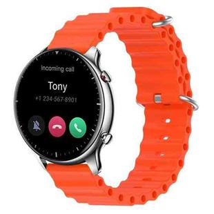 For Amazfit GTR 2 22mm Ocean Style Silicone Solid Color Watch Band(Orange)