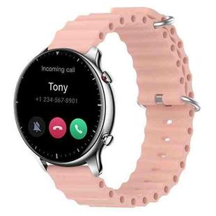 For Amazfit GTR 2 22mm Ocean Style Silicone Solid Color Watch Band(Pink)