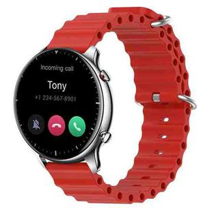 For Amazfit GTR 2 22mm Ocean Style Silicone Solid Color Watch Band(Red)