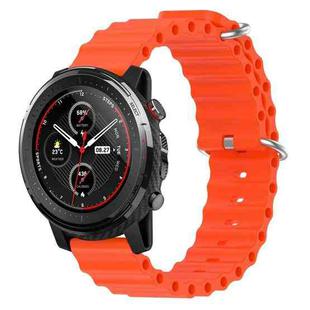 For Amazfit 3 22mm Ocean Style Silicone Solid Color Watch Band(Orange)