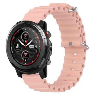 For Amazfit 3 22mm Ocean Style Silicone Solid Color Watch Band(Pink)