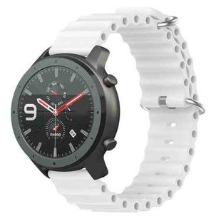 For Amazfit GTR 47mm 22mm Ocean Style Silicone Solid Color Watch Band(White)