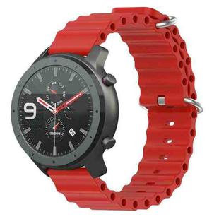 For Amazfit GTR 47mm 22mm Ocean Style Silicone Solid Color Watch Band(Red)
