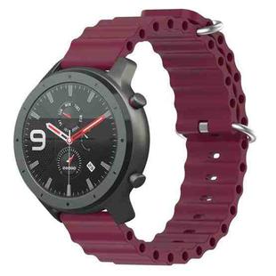 For Amazfit GTR 47mm 22mm Ocean Style Silicone Solid Color Watch Band(Wine Red)