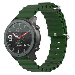 For Amazfit GTR 47mm 22mm Ocean Style Silicone Solid Color Watch Band(Army Green)