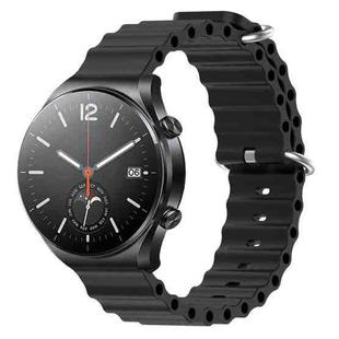 For Xiaomi MI Watch S1 22mm Ocean Style Silicone Solid Color Watch Band(Black)
