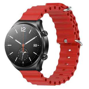 For Xiaomi MI Watch S1 22mm Ocean Style Silicone Solid Color Watch Band(Red)