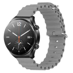 For Xiaomi MI Watch S1 22mm Ocean Style Silicone Solid Color Watch Band(Grey)