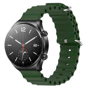 For Xiaomi MI Watch S1 22mm Ocean Style Silicone Solid Color Watch Band(Army Green)