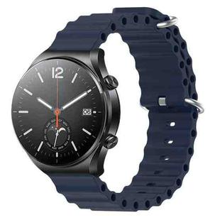 For Xiaomi MI Watch S1 22mm Ocean Style Silicone Solid Color Watch Band(Dark Blue)