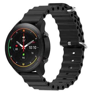 For Xiaomi MI Watch S1 Pro 22mm Ocean Style Silicone Solid Color Watch Band(Black)