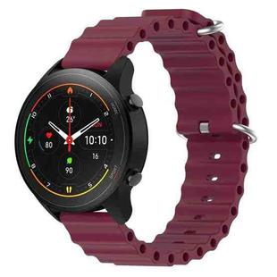 For Xiaomi MI Watch S1 Pro 22mm Ocean Style Silicone Solid Color Watch Band(Wine Red)