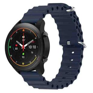 For Xiaomi MI Watch S1 Pro 22mm Ocean Style Silicone Solid Color Watch Band(Dark Blue)