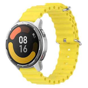 For Xiaomi MI Watch Color 2 22mm Ocean Style Silicone Solid Color Watch Band(Yellow)