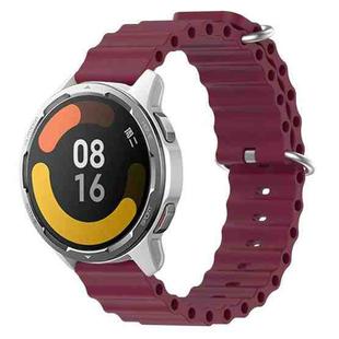 For Xiaomi MI Watch Color 2 22mm Ocean Style Silicone Solid Color Watch Band(Wine Red)