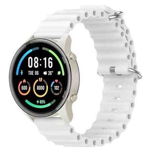 For Xiaomi MI Watch Sport 22mm Ocean Style Silicone Solid Color Watch Band(White)