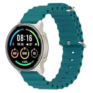 For Xiaomi MI Watch Sport 22mm Ocean Style Silicone Solid Color Watch Band(Green)