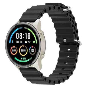 For Xiaomi MI Watch Sport 22mm Ocean Style Silicone Solid Color Watch Band(Black)