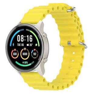 For Xiaomi MI Watch Sport 22mm Ocean Style Silicone Solid Color Watch Band(Yellow)