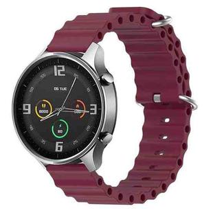 For Xiaomi MI Watch Color 22mm Ocean Style Silicone Solid Color Watch Band(Wine Red)