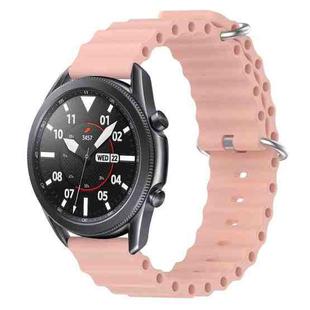 For Samsung Galaxy Watch3 45mm 22mm Ocean Style Silicone Solid Color Watch Band(Pink)