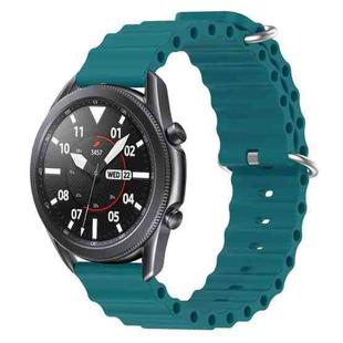 For Samsung Galaxy Watch3 45mm 22mm Ocean Style Silicone Solid Color Watch Band(Green)