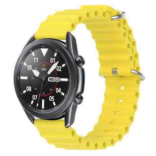 For Samsung Galaxy Watch3 45mm 22mm Ocean Style Silicone Solid Color Watch Band(Yellow)