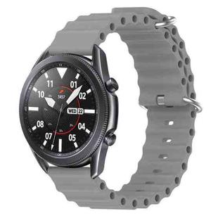 For Samsung Galaxy Watch3 45mm 22mm Ocean Style Silicone Solid Color Watch Band(Grey)