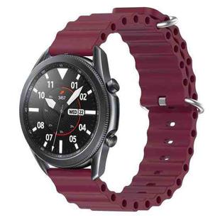 For Samsung Galaxy Watch3 45mm 22mm Ocean Style Silicone Solid Color Watch Band(Wine Red)