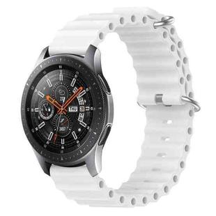 For Samsung Galaxy Watch 46mm 22mm Ocean Style Silicone Solid Color Watch Band(White)