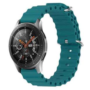 For Samsung Galaxy Watch 46mm 22mm Ocean Style Silicone Solid Color Watch Band(Green)