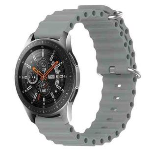 For Samsung Galaxy Watch 46mm 22mm Ocean Style Silicone Solid Color Watch Band(Grey)