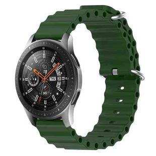 For Samsung Galaxy Watch 46mm 22mm Ocean Style Silicone Solid Color Watch Band(Army Green)