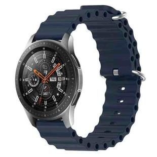 For Samsung Galaxy Watch 46mm 22mm Ocean Style Silicone Solid Color Watch Band(Dark Blue)