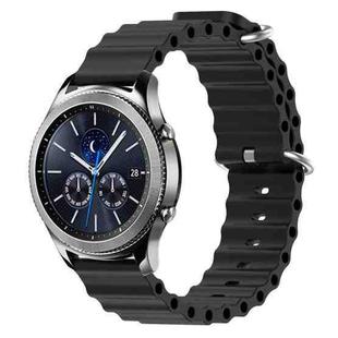 For Samsung Gear S3 Classic 22mm Ocean Style Silicone Solid Color Watch Band(Black)