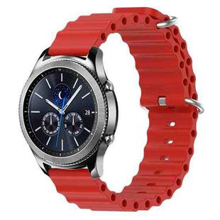 For Samsung Gear S3 Classic 22mm Ocean Style Silicone Solid Color Watch Band(Red)