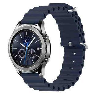 For Samsung Gear S3 Classic 22mm Ocean Style Silicone Solid Color Watch Band(Dark Blue)