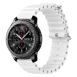 For Samsung Gear S3 Frontier 22mm Ocean Style Silicone Solid Color Watch Band(White)