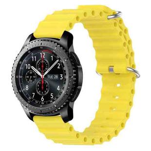 For Samsung Gear S3 Frontier 22mm Ocean Style Silicone Solid Color Watch Band(Yellow)