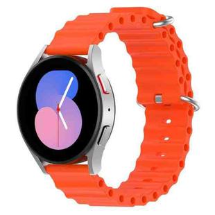 For Samsung Galaxy Watch 5 44mm 20mm Ocean Style Silicone Solid Color Watch Band(Orange)