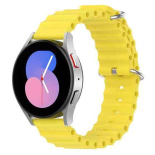 For Samsung Galaxy Watch 5 40mm 20mm Ocean Style Silicone Solid Color Watch Band(Yellow)