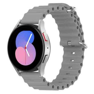 For Samsung Galaxy Watch 5 40mm 20mm Ocean Style Silicone Solid Color Watch Band(Grey)