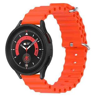 For Samsung Galaxy Watch 5 Pro 45mm 20mm Ocean Style Silicone Solid Color Watch Band(Orange)