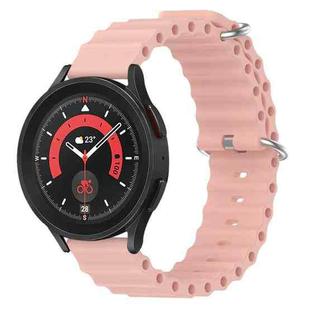 For Samsung Galaxy Watch 5 Pro 45mm 20mm Ocean Style Silicone Solid Color Watch Band(Pink)