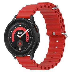 For Samsung Galaxy Watch 5 Pro 45mm 20mm Ocean Style Silicone Solid Color Watch Band(Red)