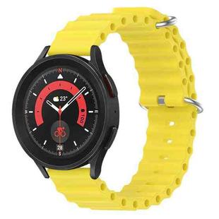 For Samsung Galaxy Watch 5 Pro 45mm 20mm Ocean Style Silicone Solid Color Watch Band(Yellow)
