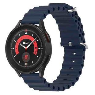 For Samsung Galaxy Watch 5 Pro 45mm 20mm Ocean Style Silicone Solid Color Watch Band(Dark Blue)